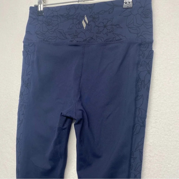 Sketchers Navy Blue Floral Skinny Leggings S? - Picture 4 of 8